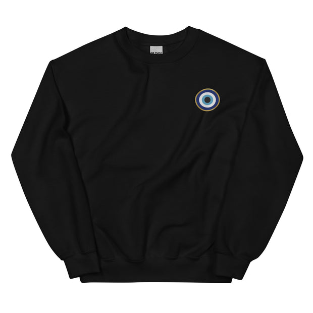 Classic Evil Eye Embroidered Crewneck Sweatshirt