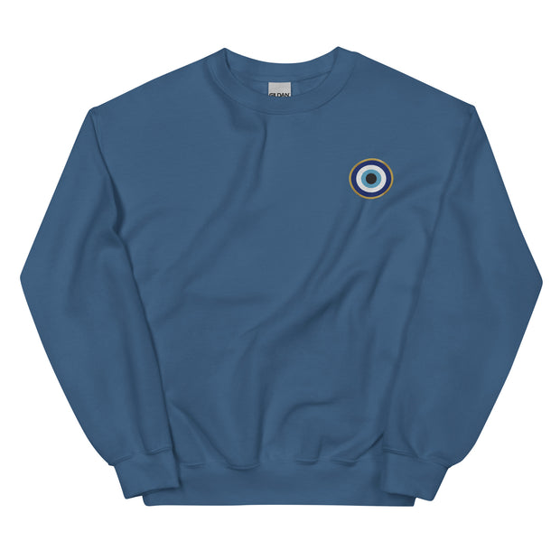 Classic Evil Eye Embroidered Crewneck Sweatshirt