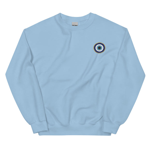 Classic Evil Eye Embroidered Crewneck Sweatshirt