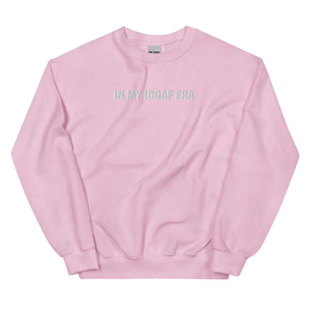 "IN MY IDGAF ERA" Crewneck Sweatshirt - White Font