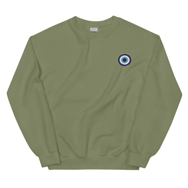 Classic Evil Eye Embroidered Crewneck Sweatshirt
