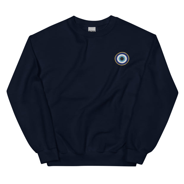 Classic Evil Eye Embroidered Crewneck Sweatshirt