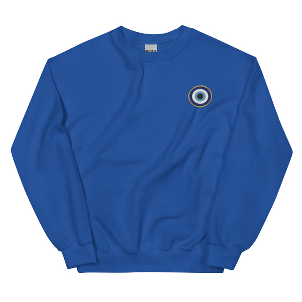 Classic Evil Eye Embroidered Crewneck Sweatshirt