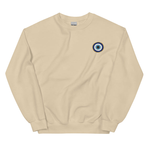 Classic Evil Eye Embroidered Crewneck Sweatshirt