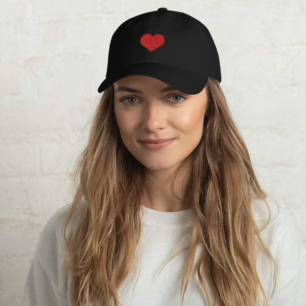 Embroidered Love Heart Dad Hat