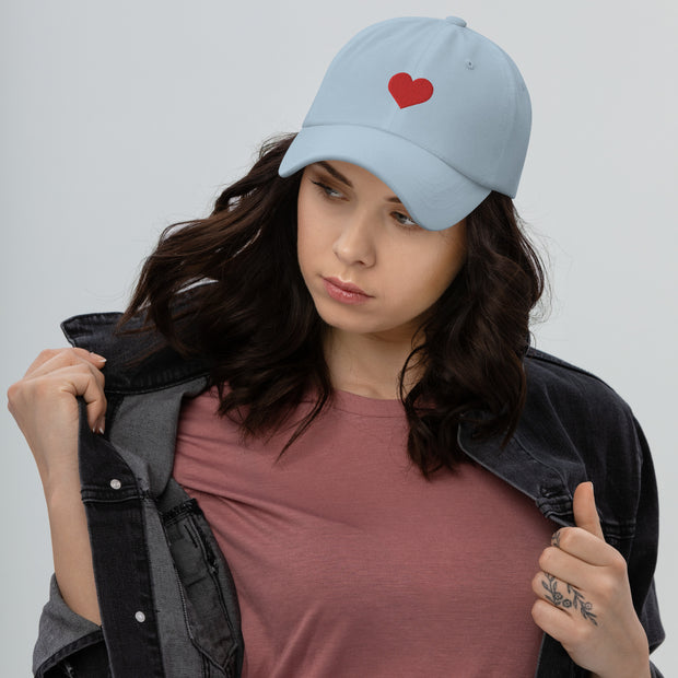 Embroidered Love Heart Dad Hat