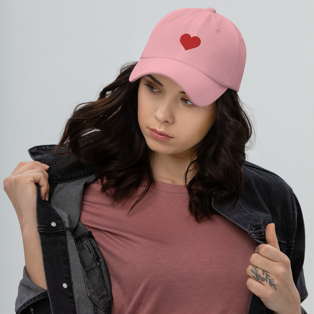 Embroidered Love Heart Dad Hat