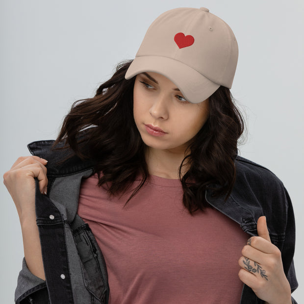 Embroidered Love Heart Dad Hat