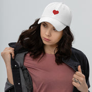 Embroidered Love Heart Dad Hat