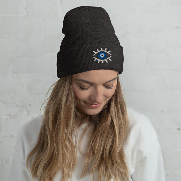 Evil Eye Cuffed Beanie