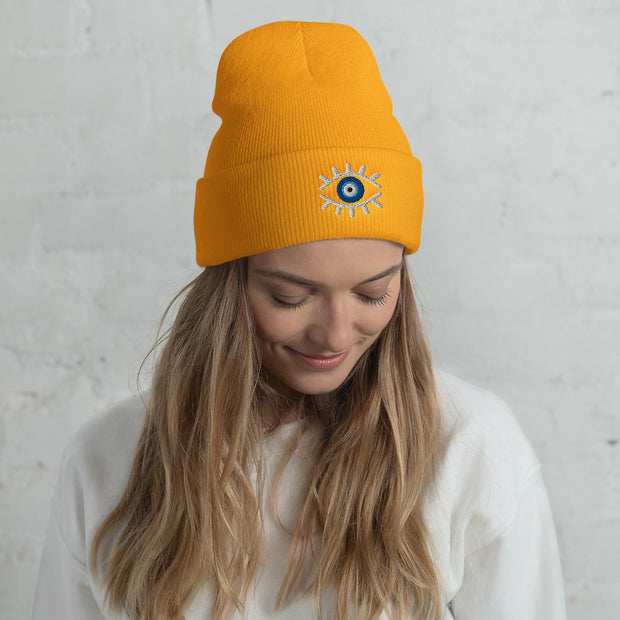 Evil Eye Cuffed Beanie