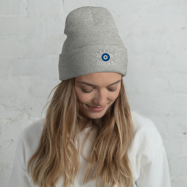 Evil Eye Cuffed Beanie