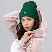 Evil Eye Heart Cuffed Beanie