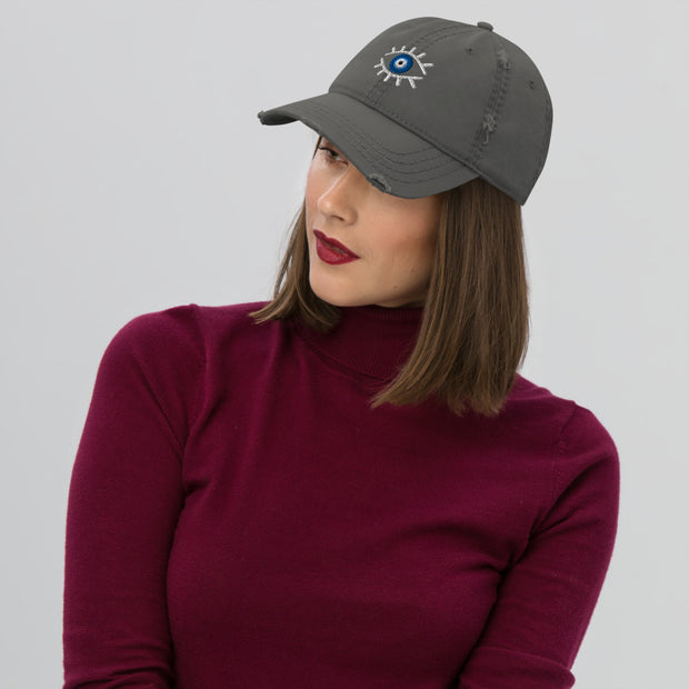 Evil Eye Distressed Dad Hat