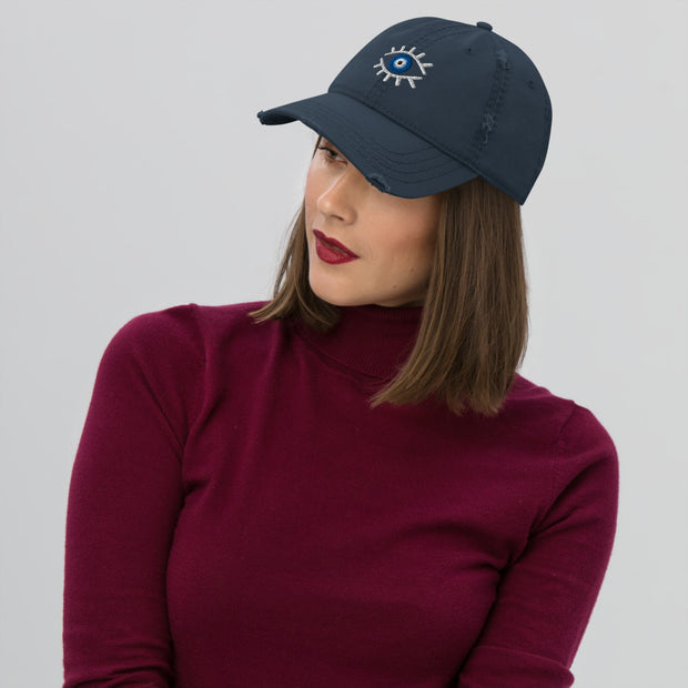 Evil Eye Distressed Dad Hat