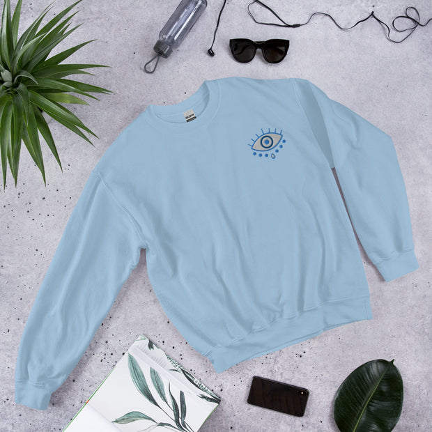 Embroidered Evil Eye Unisex Sweatshirt