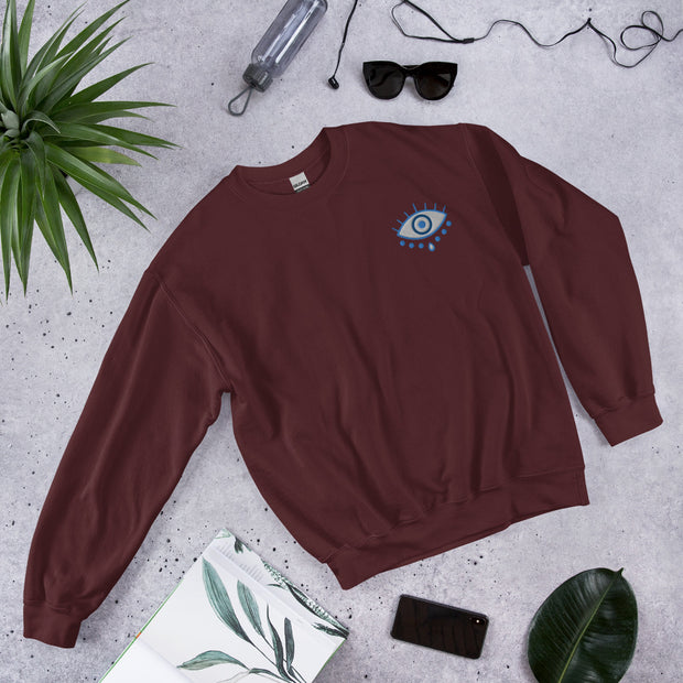 Embroidered Evil Eye Unisex Sweatshirt