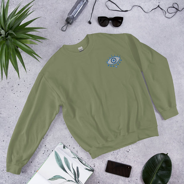 Embroidered Evil Eye Unisex Sweatshirt