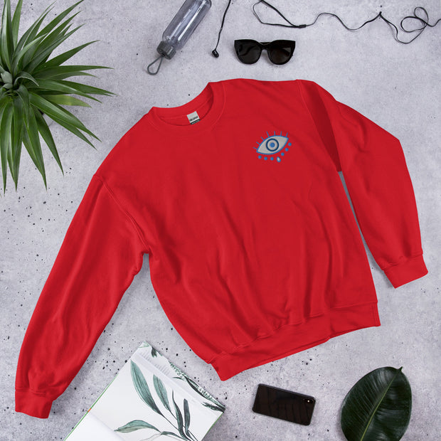 Embroidered Evil Eye Unisex Sweatshirt