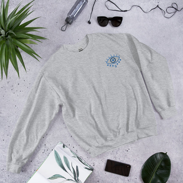 Embroidered Evil Eye Unisex Sweatshirt