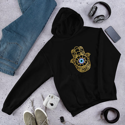 Protect Your Peace & Energy Evil Eye Hamsa Hand Unisex Hoodie