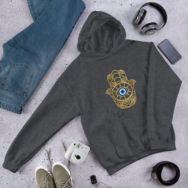 Protect Your Peace & Energy Evil Eye Hamsa Hand Unisex Hoodie