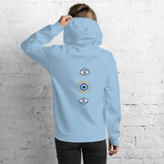 Triple Evil Eye Back Print Unisex Hoodie