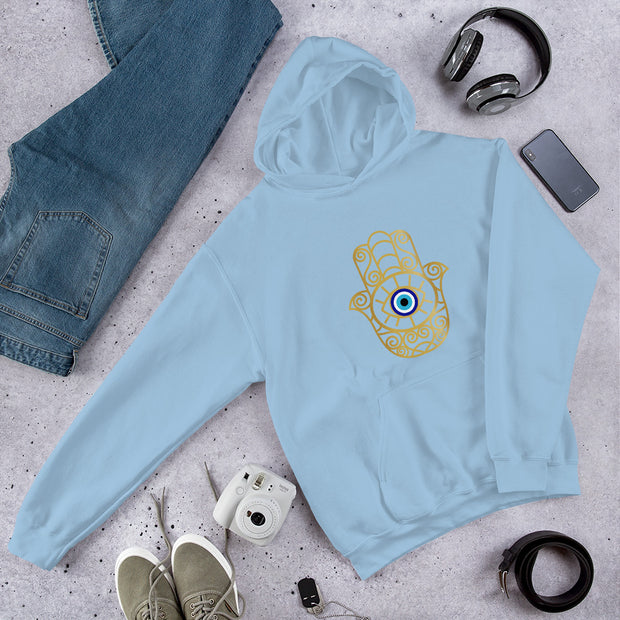 Protect Your Peace & Energy Evil Eye Hamsa Hand Unisex Hoodie