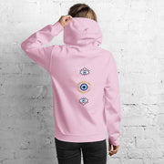 Triple Evil Eye Back Print Unisex Hoodie