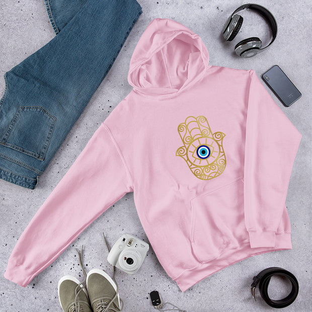 Protect Your Peace & Energy Evil Eye Hamsa Hand Unisex Hoodie