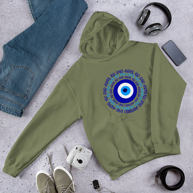 No Bad Vibes Evil Eye Unisex Hoodie