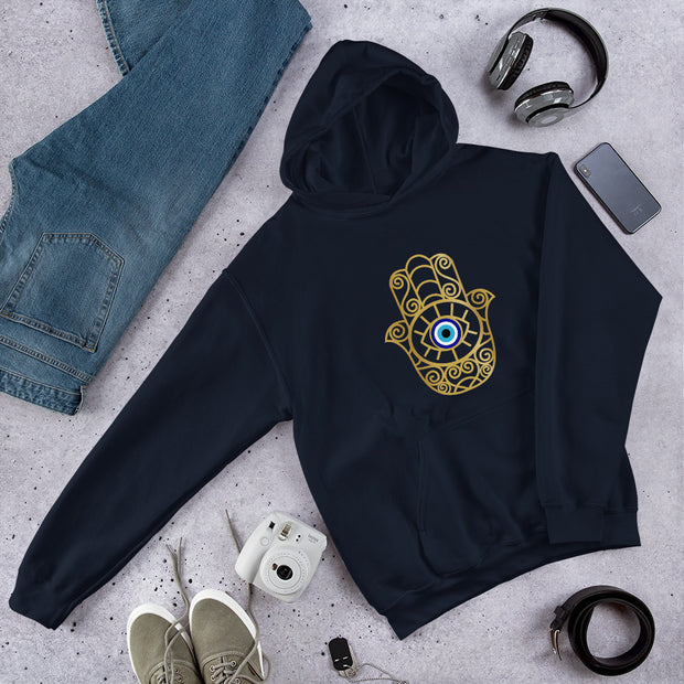 Protect Your Peace & Energy Evil Eye Hamsa Hand Unisex Hoodie