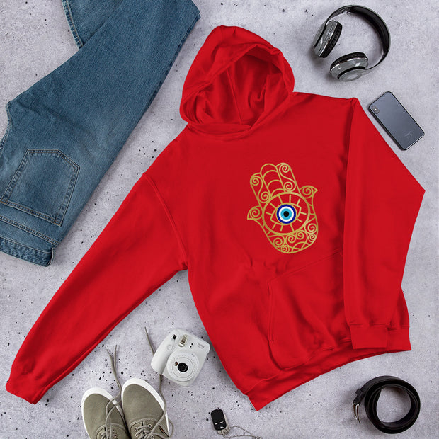 Protect Your Peace & Energy Evil Eye Hamsa Hand Unisex Hoodie