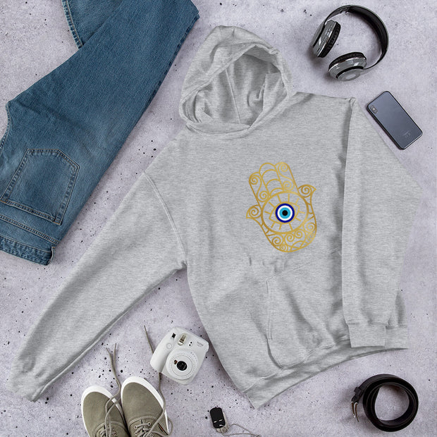 Protect Your Peace & Energy Evil Eye Hamsa Hand Unisex Hoodie