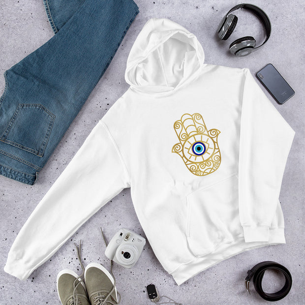 Protect Your Peace & Energy Evil Eye Hamsa Hand Unisex Hoodie