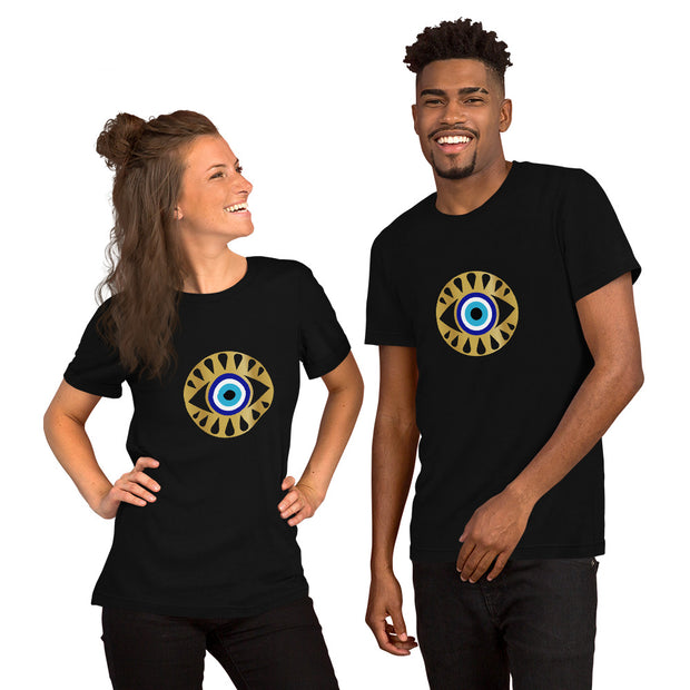 Protect Your Peace & Energy Round Evil Eye Unisex Short Sleeve T-Shirt
