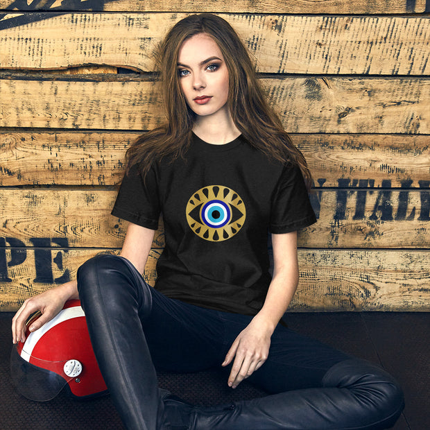 Protect Your Peace & Energy Round Evil Eye Unisex Short Sleeve T-Shirt