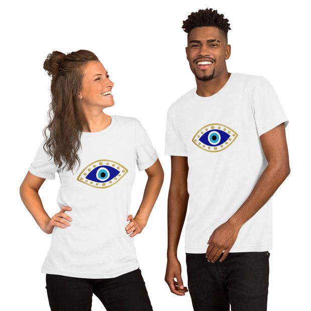 Protect Your Peace & Energy Almond Evil Eye Unisex Short Sleeve T-Shirt