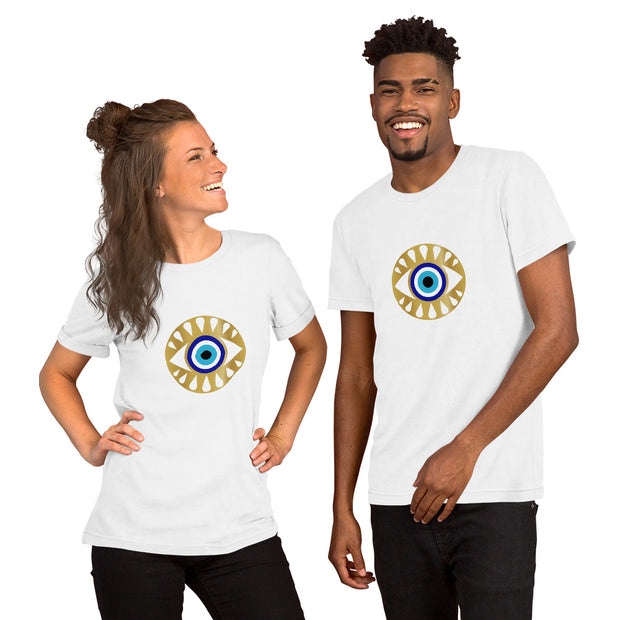 Protect Your Peace & Energy Round Evil Eye Unisex Short Sleeve T-Shirt